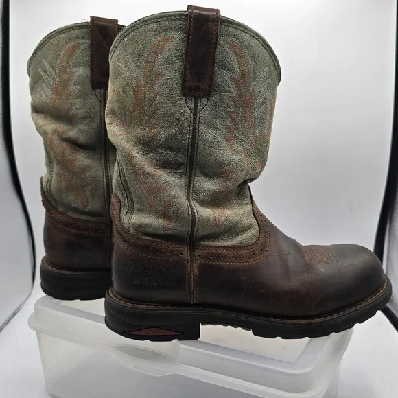 Ariat Work Boots Womens Size 10 Brown Leather Western Safety Toe 10015405 - Picture 2 of 13